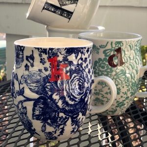 Anthropologie Heirloom Monogram Mug - “K”